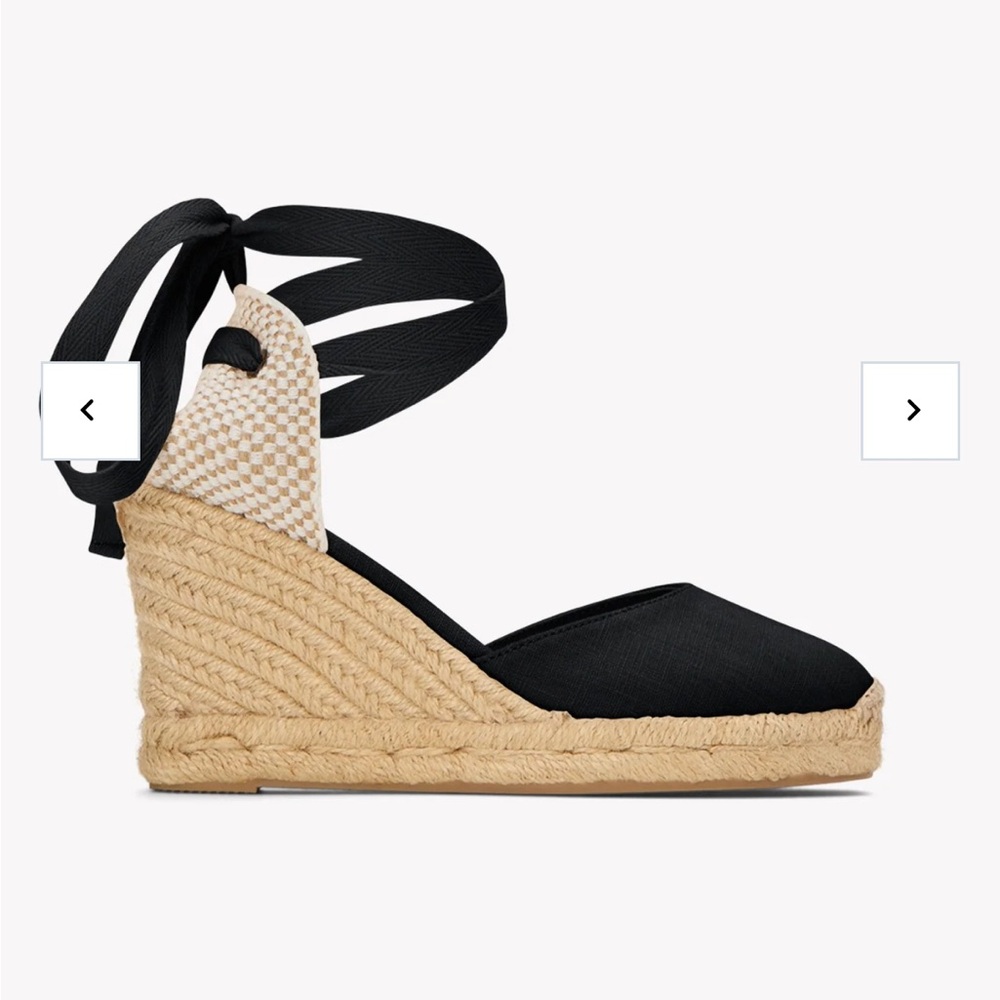 Black Espadrille Wedge Sandals  (never won)